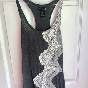 Wet Seal Racerback Tank with Lace Accents